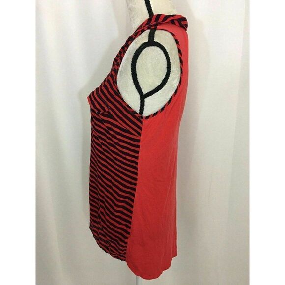 Splendid Womens Red Navy Blue Striped V Neck Tank Top Small - Picture 3 of 6